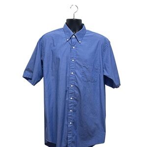Van Heusen Men’s Blue Short Sleeve Button-Down Shirt 17½ | Classic Casual Style